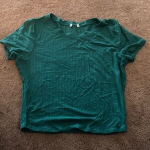 Aerie Teal Ribbed Crop Top